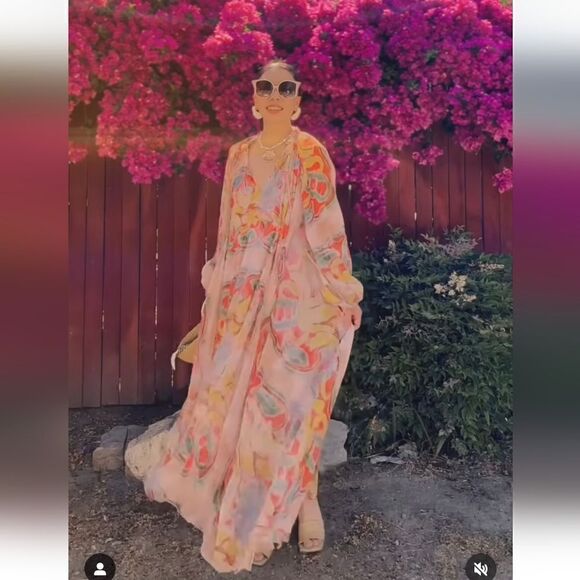 ZARA PRINTED MIDI DRESS ZW COLLECTION Maxi Multicolored - Picture 11 of 15